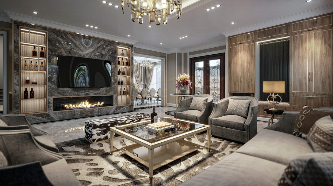 Luxury living room 3D