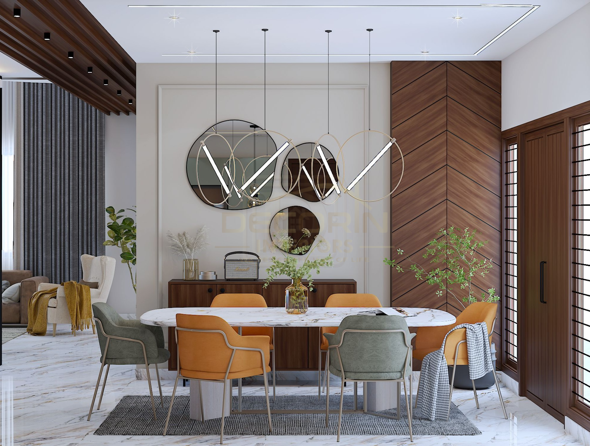 Dining table Room design 3D